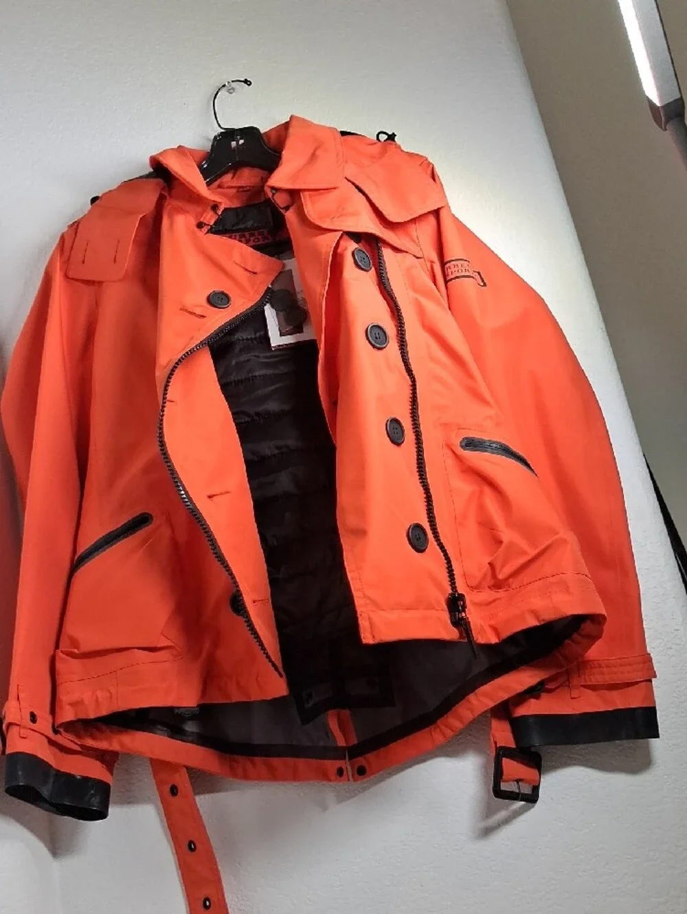 Burberry Sport Orange Double-Breasted Trench Jacket - Picture 16 of 16